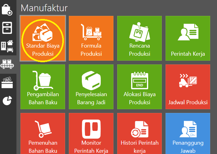 Manufaktur Standar Biaya Produksi