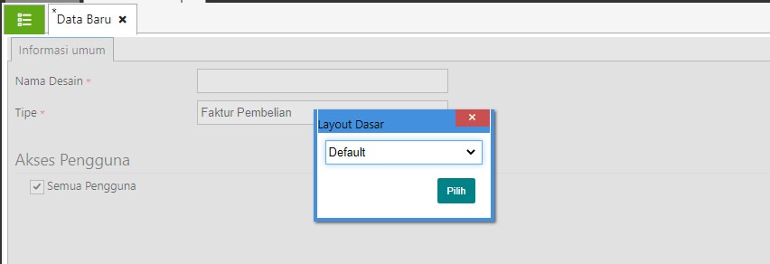 Memilih layout dasar
