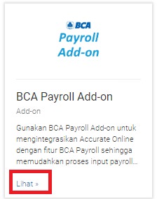 Pilih BCA Payroll Add On dan Lihat