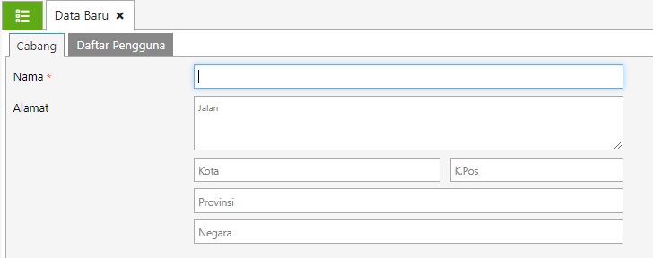 Silahkan isikan Data Cabang sesuai Form yang tersedia